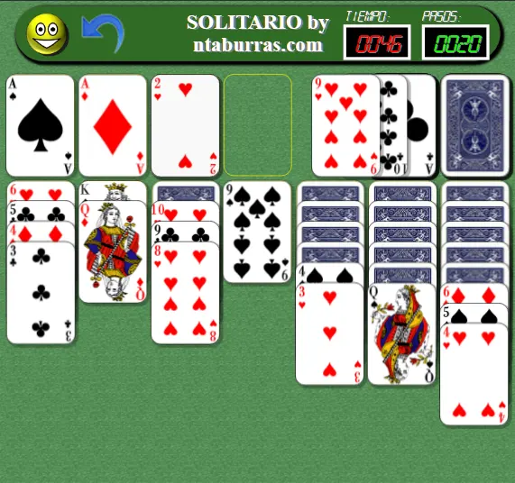 juego del solitario con baraja francesa